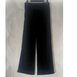 ASDD Women's Black Ribbed Wide-Leg Casual Pull-On Pants SZ S